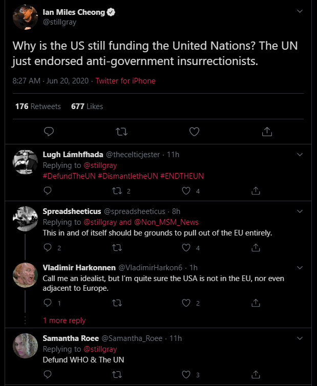 Un Posts Tweet In Support Of Antifa, Then Removes It 1