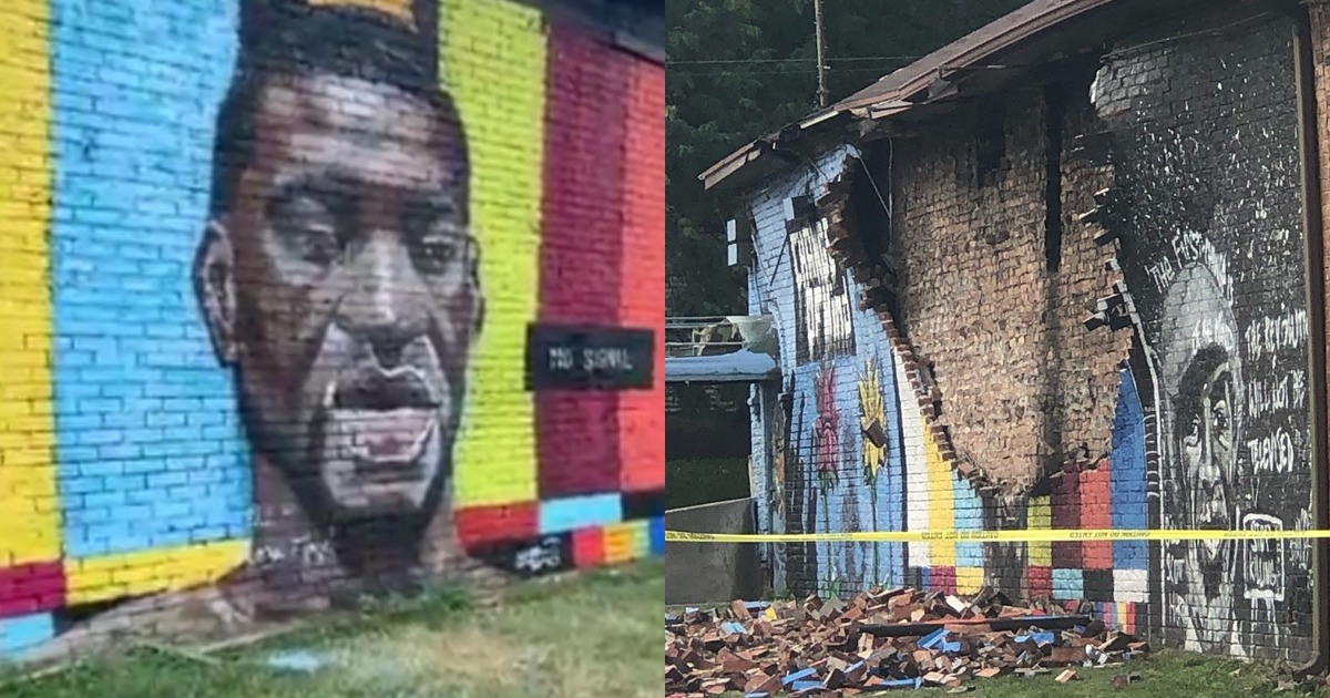 George Floyd Mural Was Destroyed By Lightning Strike 1