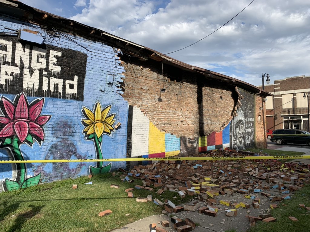 George Floyd Mural Was Destroyed By Lightning Strike