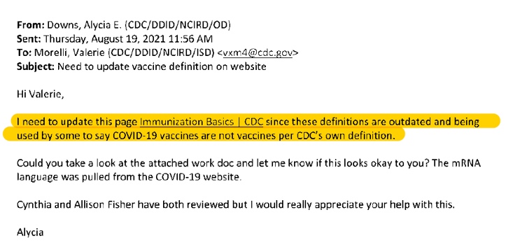 Leaked Internal Cdc Emails Show Original Definition For &Quot;Vaccine&Quot; Was Problematic 2