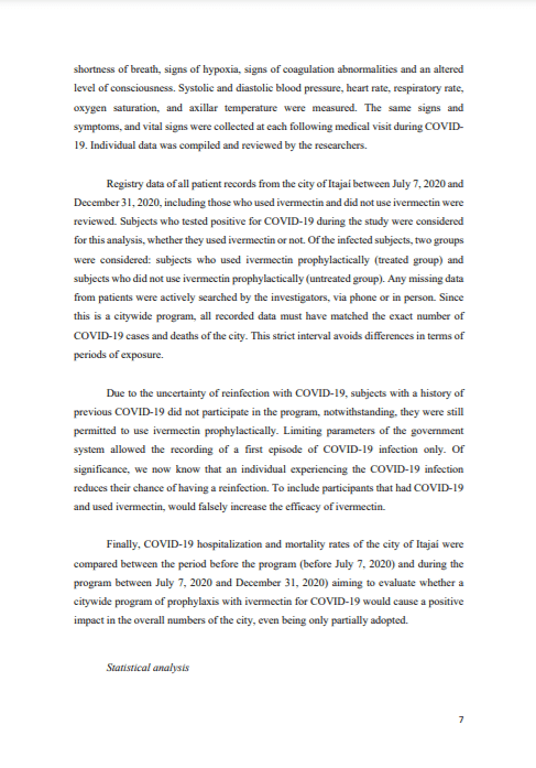 Itajai, Brazil Offered Ivermectin As Prophylaxis, Hospitalizations And Mortality Rates Drop 7