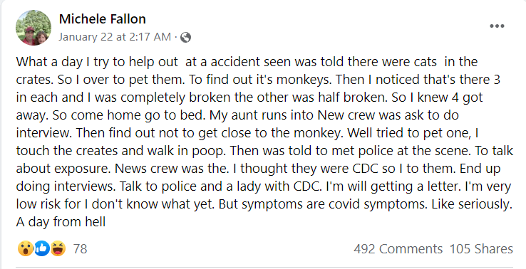 Updated: Truck Carrying 100 Lab Monkeys Crashes In Pennsylvania Now Cdc Is Monitoring Local Residents 1