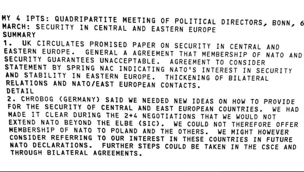 Nato Promised Not To Expand East