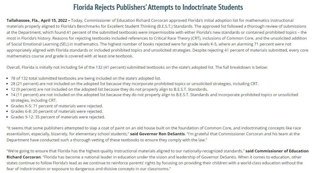 Florida Doe Releases 4 Examples Of Crt Content In Math Textbooks 4