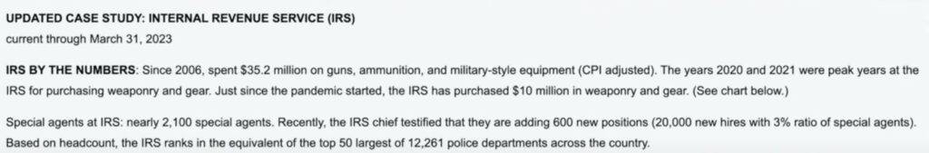 Irs By The Numbers From The Open The Books Report