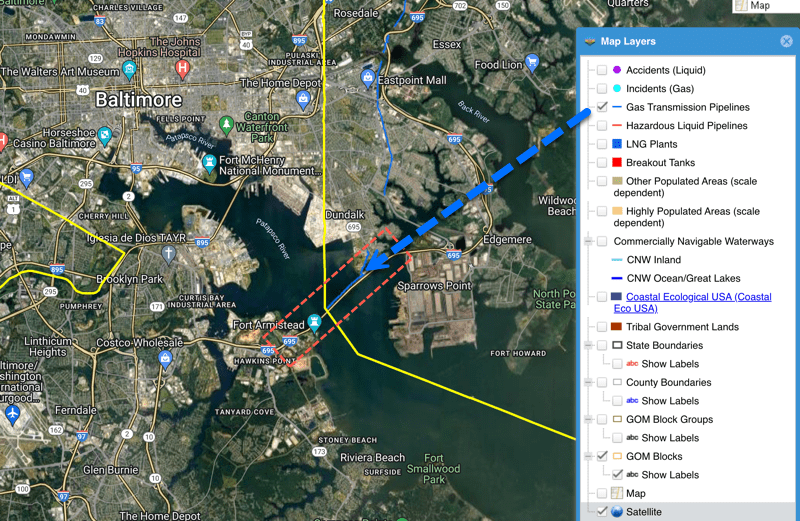 Baltimore Bridge Crisis Gas Line